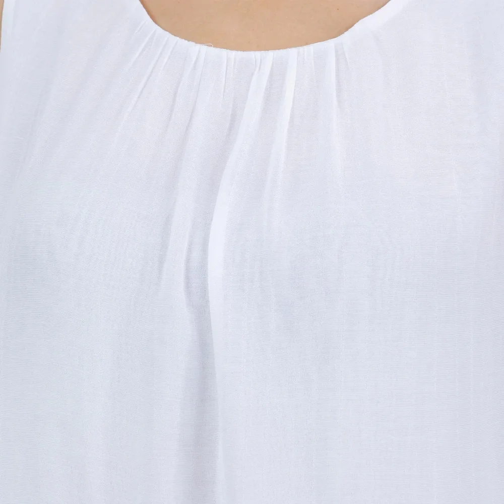 Women's White Sleeveless Top - Picture 7 of 10